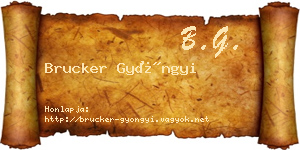Brucker Gyöngyi névjegykártya